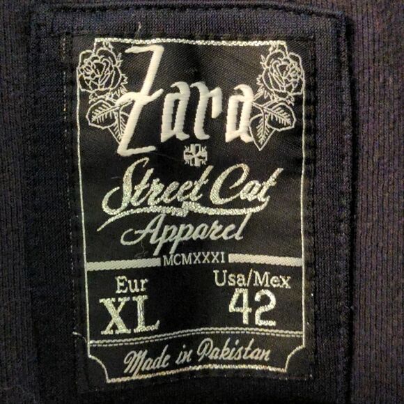 Zara Street Cat Apparel Black Lucky 13 Varsity Jacket - Picture 9 of 10